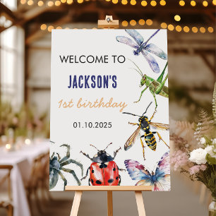 Bugs & Insects Vintage Birthday Party Welcome Sign