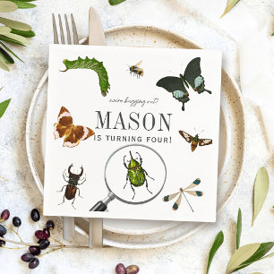 Bugs & Insects Vintage Boy Birthday Napkins