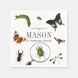 Bugs & Insects Vintage Boy Birthday Napkins