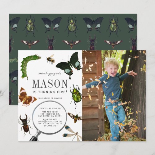Bugs & Insects Vintage Boy Photo Birthday
