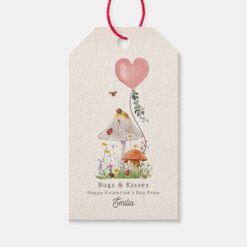 Bugs  Kisses Ladybugs Mushroom Valentine Gift Tags