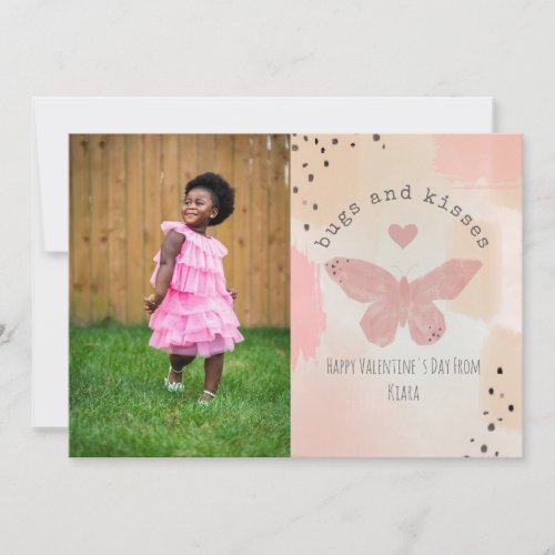 Bugs  Kisses Valentines Photo Butterfly Card