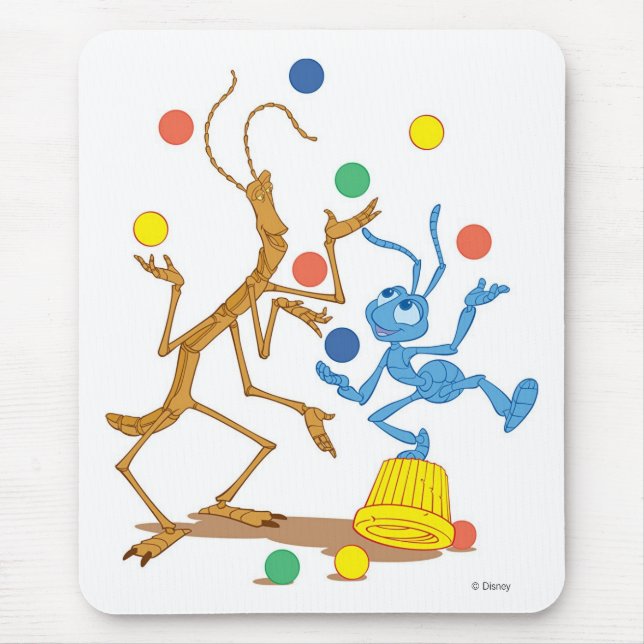Bug's Life Flik and Slim juggling Disney Mouse Pad (Front)