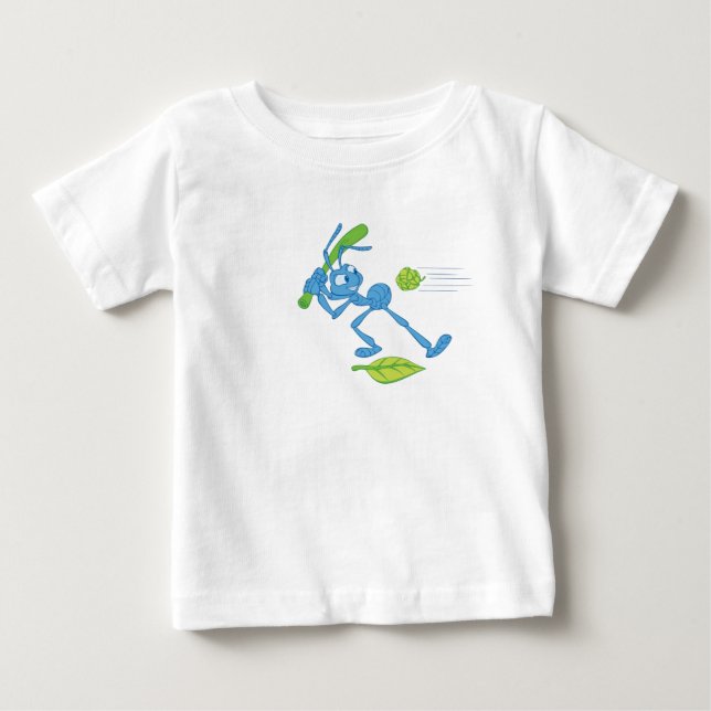 Bug's Life Flik playing baseball swinging bat Baby T-Shirt (Front)