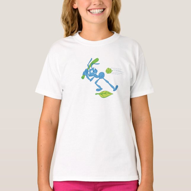 Bug's Life Flik playing baseball swinging bat T-Shirt (Front)