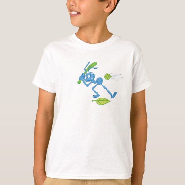 Bug's Life Flik playing baseball swinging bat T-Shirt (Front)