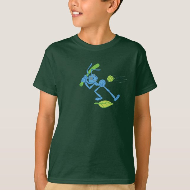 Bug's Life Flik playing baseball swinging bat T-Shirt (Front)