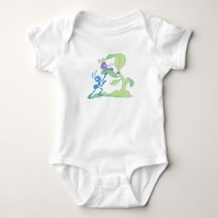 Bug's Life Flik talking to Princess Atta on a leaf Baby Bodysuit