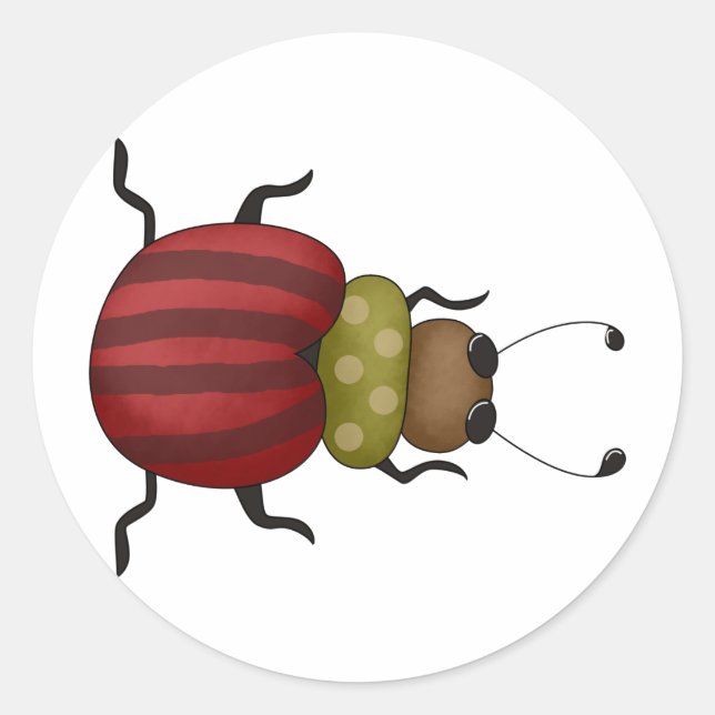 Bugs 'n' Blooms · Beetle Classic Round Sticker (Front)