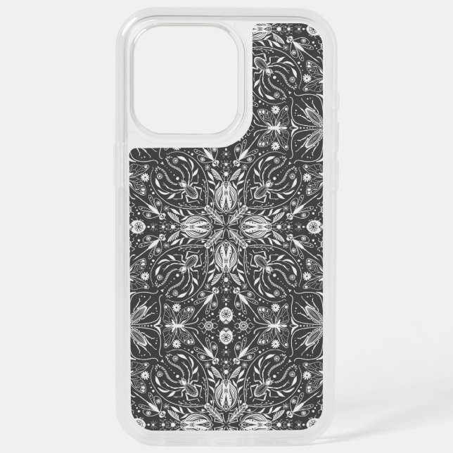 Bugs, off white on black iPhone 15 pro max case (Back)