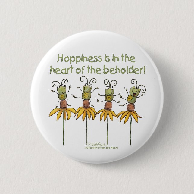 Bugs on Flowers Button (Front)
