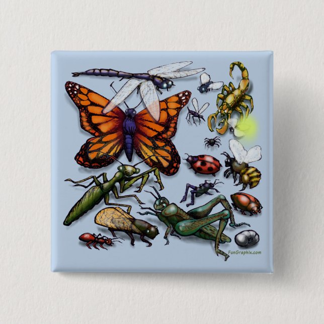 Bugs Pinback Button (Front)