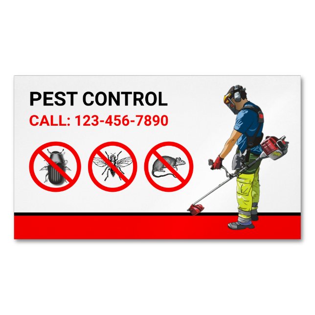 Bugs Removal Professional Pest Control Service Business Card Magnet (Front)