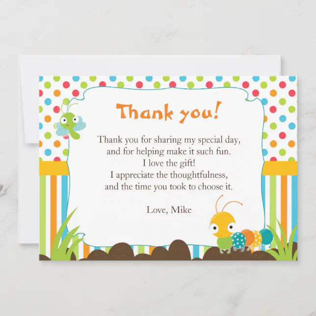 Bugs Thank You Card Note | Zazzle