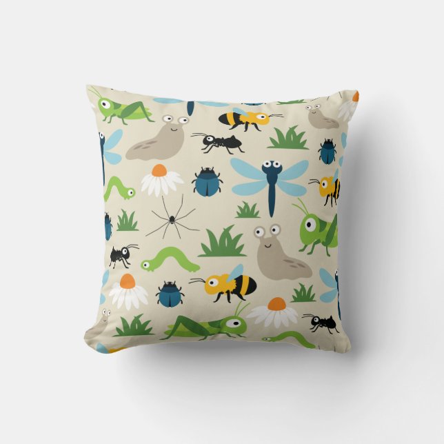 Bugs Throw Pillow (Front)