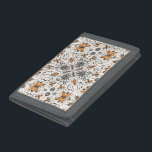 Bugs Trifold Wallet<br><div class="desc">Hand-drawn symetrical pattern with various bugs-beetles,  butterflies and spiders</div>