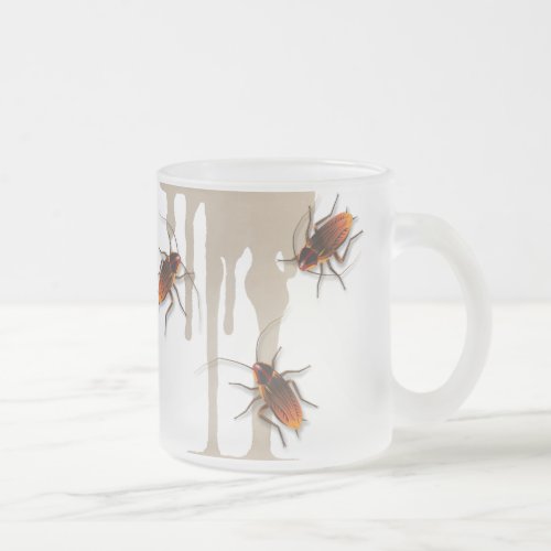 Bugzeez_Icky Sticky Roaches dripping glass mug