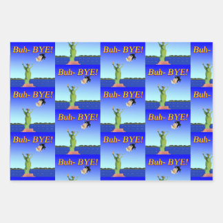 "Buh-BYE" Trump Political Cartoon 2021 New Years Wrapping Paper Sheets