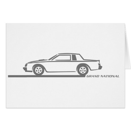 Buick Grand National Grey Car Cards (Front Horizontal)