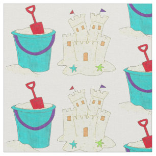 Build a Sandcastle Sand Bucket Beach Pail Shovel Fabric