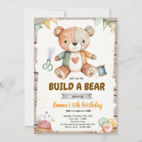 Build-A-Stuffy Birthday party Invitation