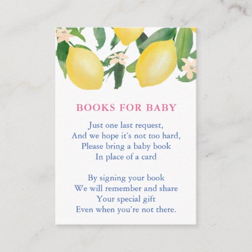 Build Babys Library Book Request Baby Shower Enclosure Card