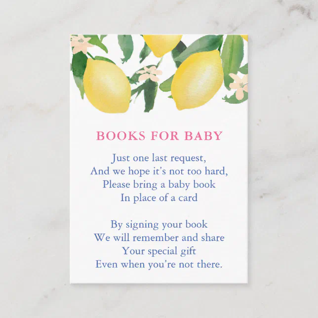 Build Baby's Library Book Request Baby Shower Enclosure Card | Zazzle
