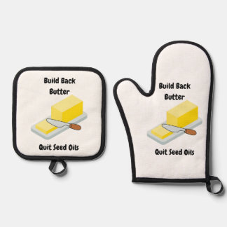 Build Back Butter Oven Mitt and Pot Holder Oven Mitt & Pot Holder Set