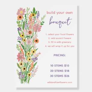 Build Bouquet Florist Handpainted Flowers Market Foam Board