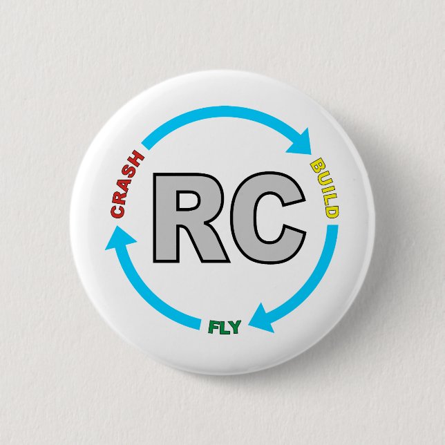 Build Crash Fly RC Pinback Button (Front)