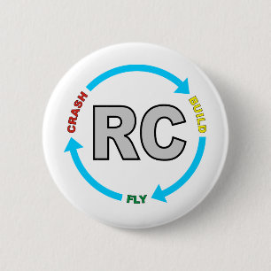 Build Crash Fly RC Pinback Button