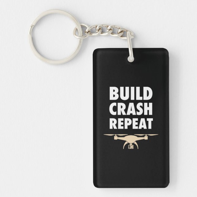Build Crash Repeat Drone Keychain (Front)