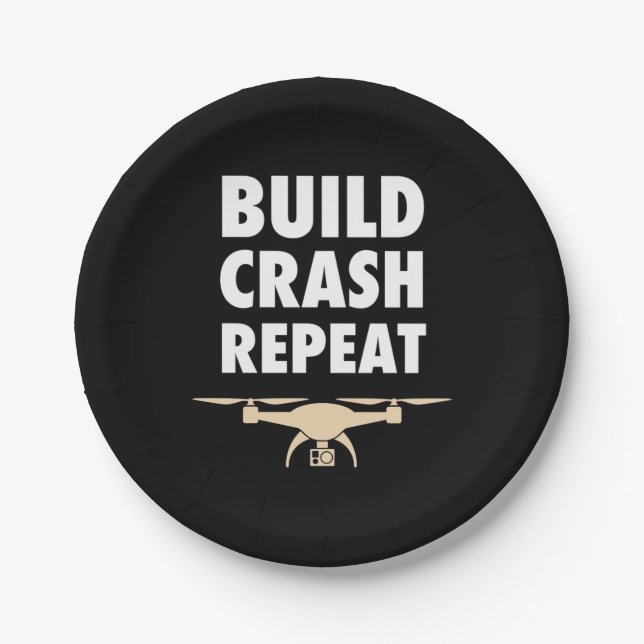 Build Crash Repeat Drone Paper Plates (Front)
