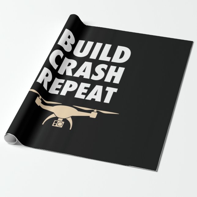Build Crash Repeat Drone Wrapping Paper (Unrolled)