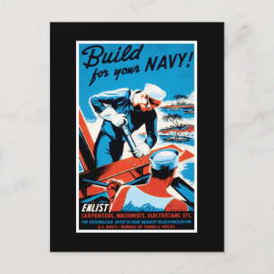 Build For Your Navy Postcard