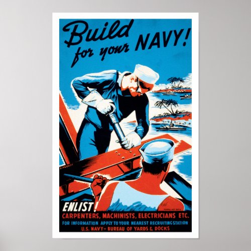 Build For Your Navy Poster