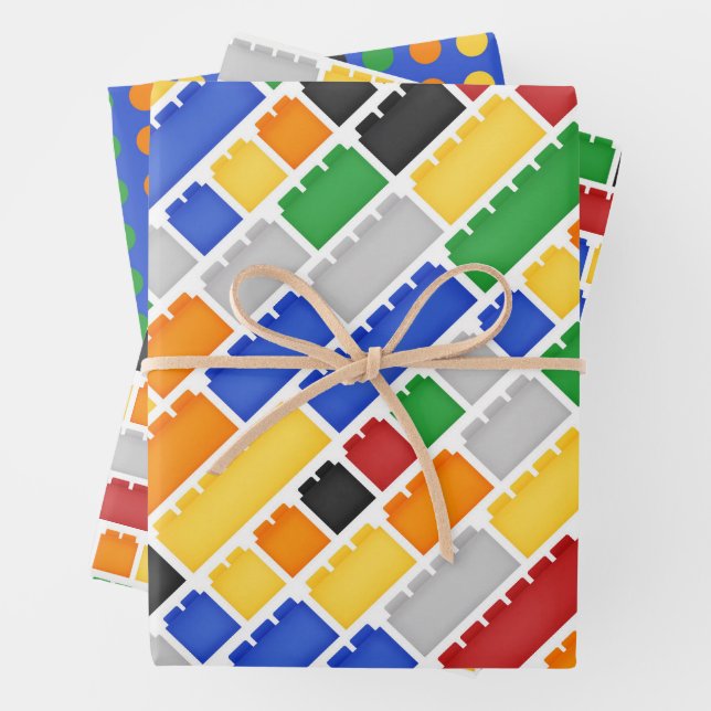 Build It Toy Pattern Wrapping Paper Sheets (In situ)