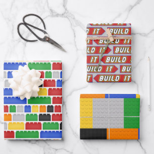 Build It Toy Pattern Wrapping Paper Sheets