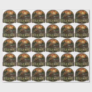 Build More Beaver Outdoor Embroidered Patch Wrapping Paper