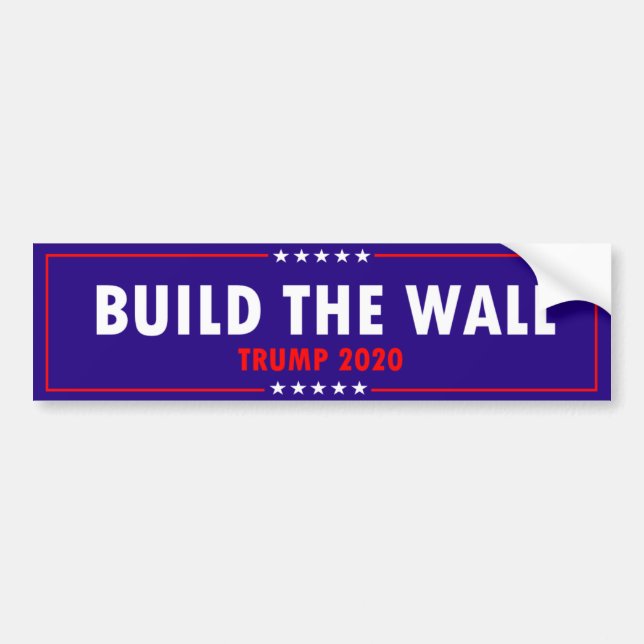 Build The Wall Trump 2020 Bumper Sticker (Front)