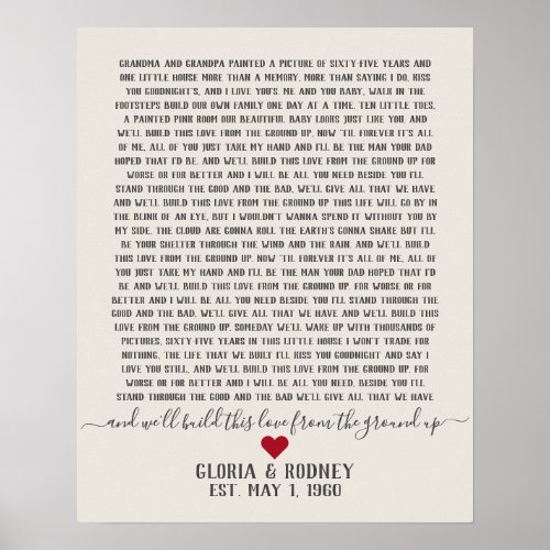 Build this love from the ground up wedding anniver poster