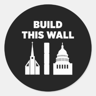 Build This Wall Classic Round Sticker