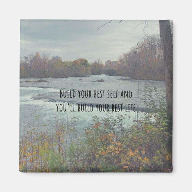 Build Your Best Self Cute Quote Magnet (Front)