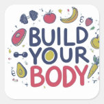 Build your body  square sticker