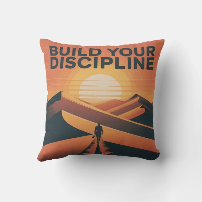 Build Your Discipline Throw Pillow (Back)