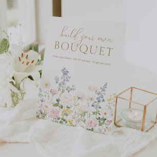 Build Your Own Bouquet Bar Shower Favor Pedestal Sign