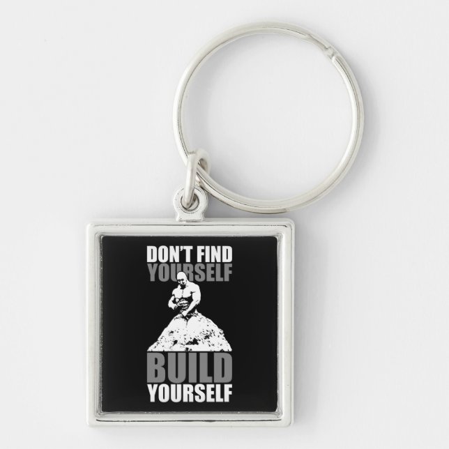 Build Yourself - Bodybuilding Workout Motivational Keychain (Front)