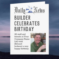 Builder Birthday Card to Personalise