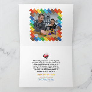 Builder Bonus Dad, Stepdad, Husband, Toy Bricks  Card