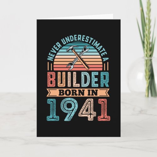 Builder born in 1941 80th Birthday Gift Building Card